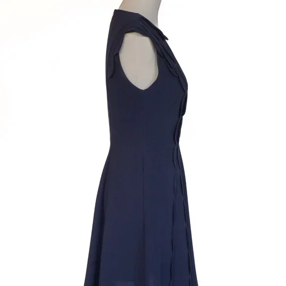 Ted Baker Triksi Scallop-Trim Skater Dress in Navy - Picture 3 of 5
